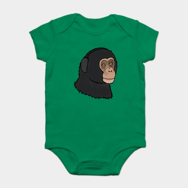 Cute Chimpanzee, Monkey Baby Bodysuit by logiamerch